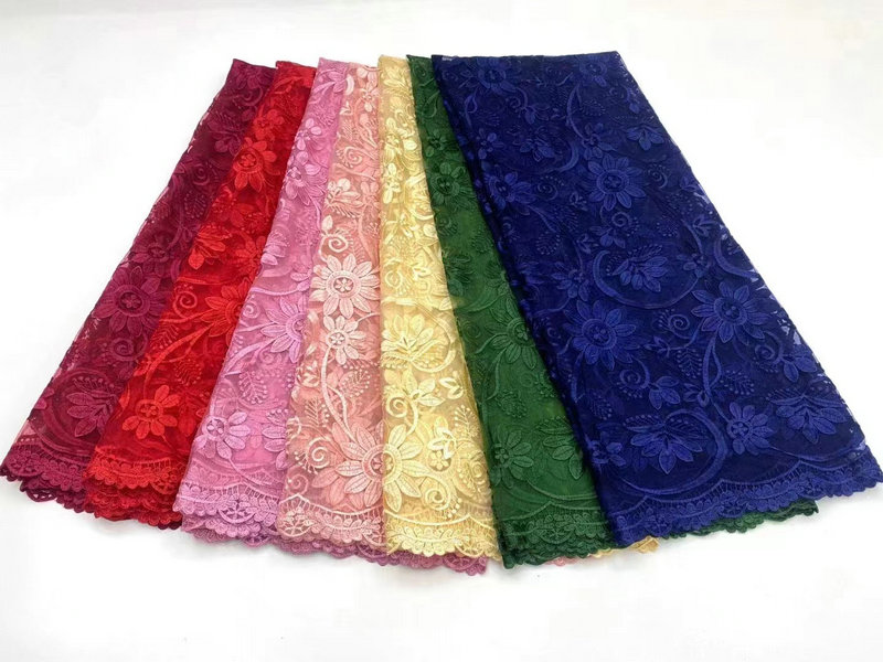 New Mesh Embroidery Bead Tube Embroidery African Fabric Lace