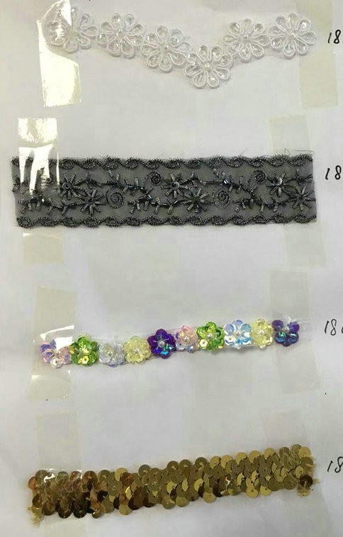 Clothing Accessories Gold and Silver Metallic Border Lace Trim Multicolor Sequin Gold Thread Metallic Lace Trim